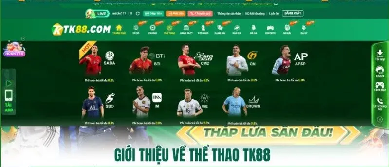 Sảnh thể thao tk88